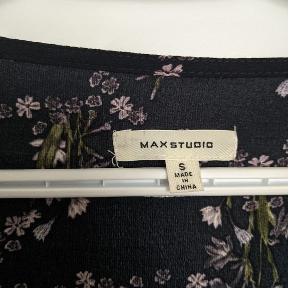 MAX STUDIO Ruffle Crepe High/Low Wrap Midi Dress - Picture 5 of 10